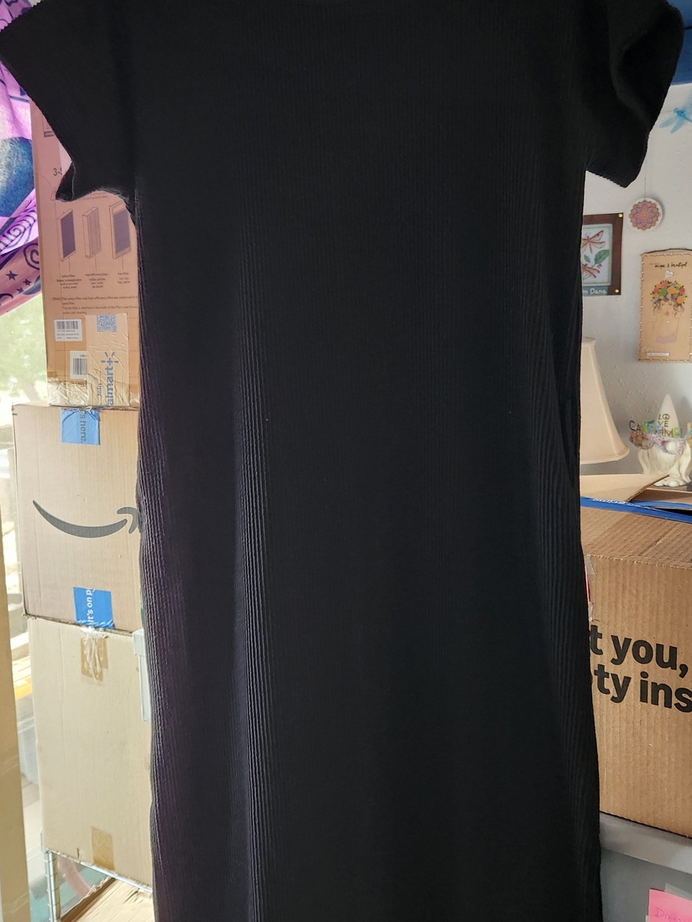 Lildy Wave Ribbed Midi Dress